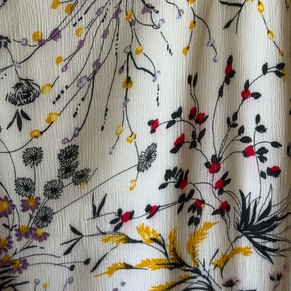 Boho Floral Off Shoulder Mini Dress Lace Hem | Anthropologie Style Size Small - Picture 6 of 10